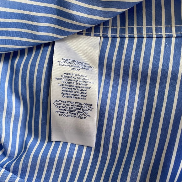 CHAPS no iron button down shirt, petite medium, slimming fit, striped (NWT) - Picture 12 of 15